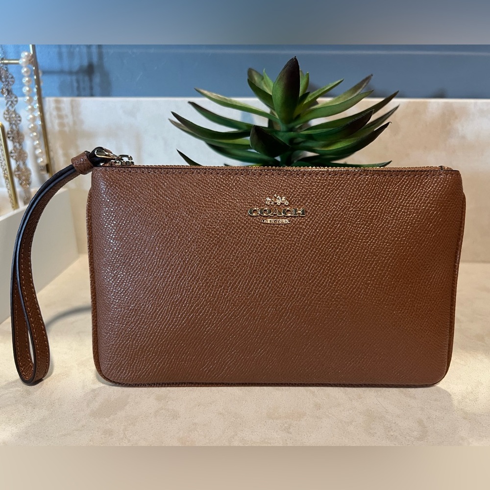 Coach Wristlet with Gold Logo